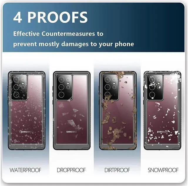 Alt view image 6 of 7 - BONAEVER For Samsung Galaxy S22 Ultra Case Waterproof with Built-in Screen Protector Full Protection Shockproof Cover for Galaxy S22 Ultra 5G 6.8 inch 2022