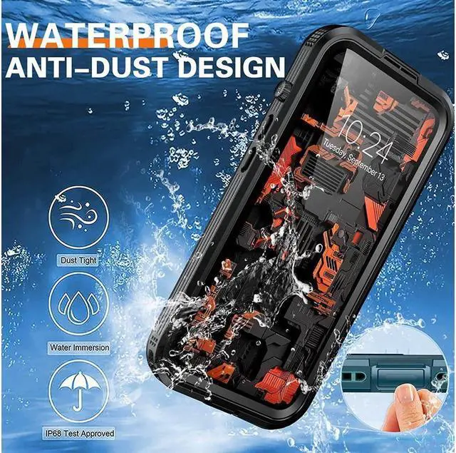 Alt view image 3 of 7 - BONAEVER For iPhone 14 Waterproof Case Compatible with Magsafe Magnetic Protective Phone Cover with Screen Protector for iPhone 14 6.1 inch 2022