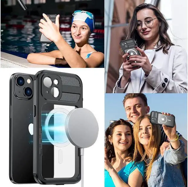 Alt view image 7 of 7 - BONAEVER For iPhone 14 Waterproof Case Compatible with Magsafe Magnetic Protective Phone Cover with Screen Protector for iPhone 14 6.1 inch 2022
