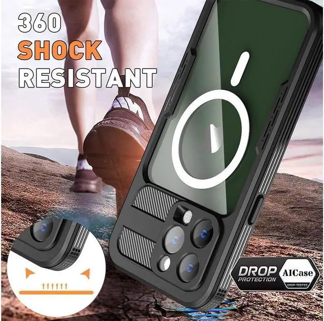 Alt view image 5 of 7 - BONAEVER Waterproof Case for iPhone 14 Pro Max 6.7 inch Compatible with MagSafe Snowproof Shockproof Protection Fully Sealed Underwater Cover