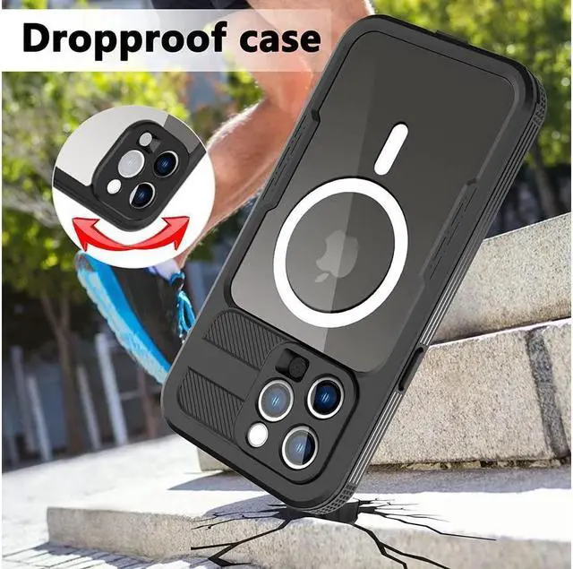Alt view image 3 of 7 - BONAEVER For iPhone 14 Pro Max 6.7 inch Waterproof Case with Built-in Screen Protector Du Standproof Shockproof Rugged Underwater Protective Cover