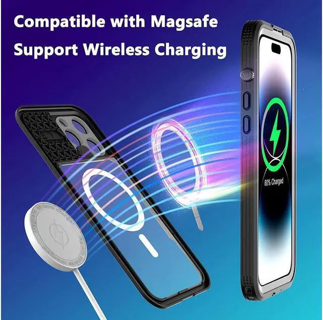 Alt view image 4 of 7 - BONAEVER For iPhone 14 Pro Max 6.7 inch Waterproof Case with Built-in Screen Protector Du Standproof Shockproof Rugged Underwater Protective Cover