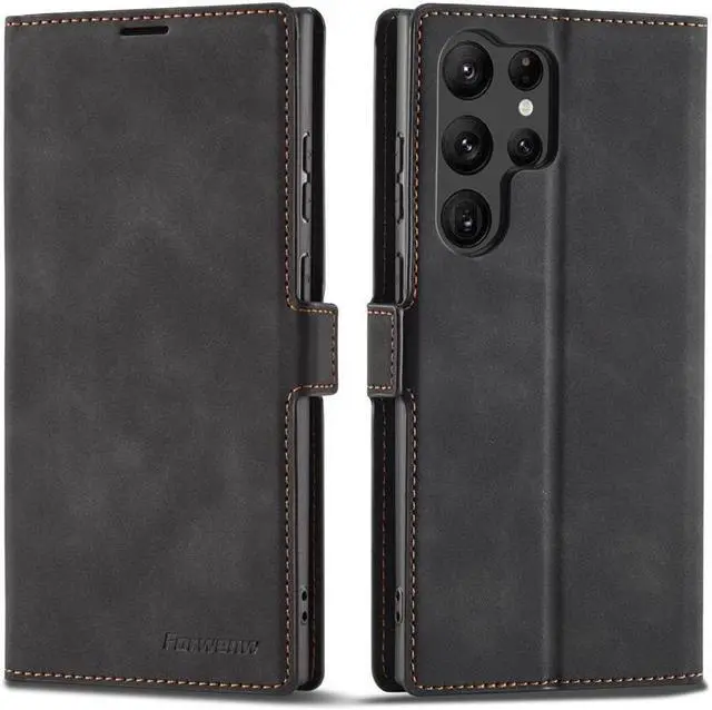 Main image of BONAEVER For Samsung Galaxy S23 Ultra 5G Case PU Leather Cover with Card Holder Stand Magnetic Shockproof Flip Wallet Case for Galaxy S23 Ultra 5G 6.8 inch 2023