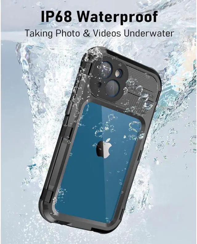 Alt view image 2 of 7 - BONAEVER For iPhone 13 Waterproof Metal Case with Built-in Screen Protector [15FT Military Grade Shockproof][IP68 Water Proof] Aluminum Protective Drop Protection Cover for iPhone 13 6.1 inch