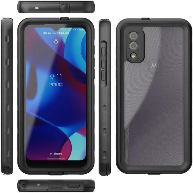 Alt view image 5 of 7 - BONAEVER For Motorola Moto G Pure 2021 Case Waterproof Built in Screen Protector Protective Cover Shockproof IP68 Underwater Case for Moto G Pure 2021 6.5 inch