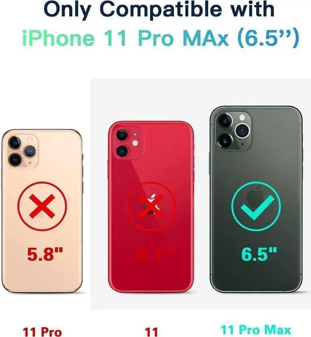 Alt view image 2 of 7 - BONAEVER For iPhone 11 Pro Max Case with Magnetic Invisible Stand [Compatible with Magsafe] [Tempered Glass Screen Protector + Camera Lens Protector] Shockproof Cover Slim Translucent Matte Case