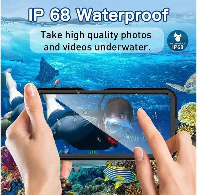 Alt view image 5 of 7 - BONAEVER For Xiaomi RedMi Note 11 Pro 4G / 5G Waterproof Case [Fingerprint Unlock] IP68 Certified Rugged Underwater Du Standproof Shockproof Protective Cover with Screen Protector Wri Stand Strap