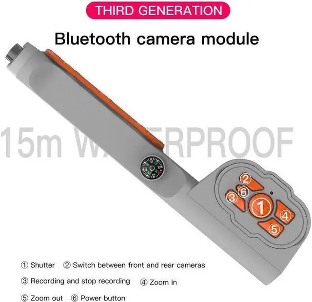 Alt view image 4 of 7 - BONAEVER Underwater Snorkeling Diving Waterproof Phone Case for iPhone Samsung Galaxy LG Huawei Series Smartphone Below 6.7 inch Universal Bluetooth Connection Control Cameras Zoom Video with APP Gray