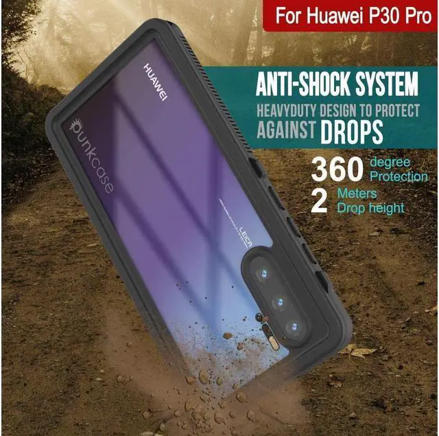Alt view image 3 of 7 - BONAEVER Huawei P30 Pro Waterproof Case [ Standud Standar Series] [Slim Fit] [IP68 Certified] [Shockproof] [Dirtproof] [Snowproof] Armor Cover Compatible with Huawei P30 Pro Black