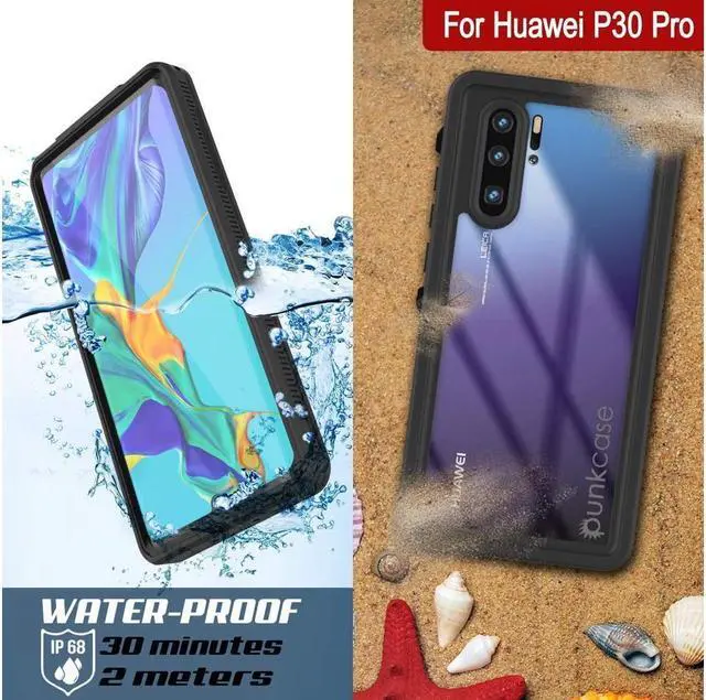 Alt view image 2 of 7 - BONAEVER Huawei P30 Pro Waterproof Case [ Standud Standar Series] [Slim Fit] [IP68 Certified] [Shockproof] [Dirtproof] [Snowproof] Armor Cover Compatible with Huawei P30 Pro Black
