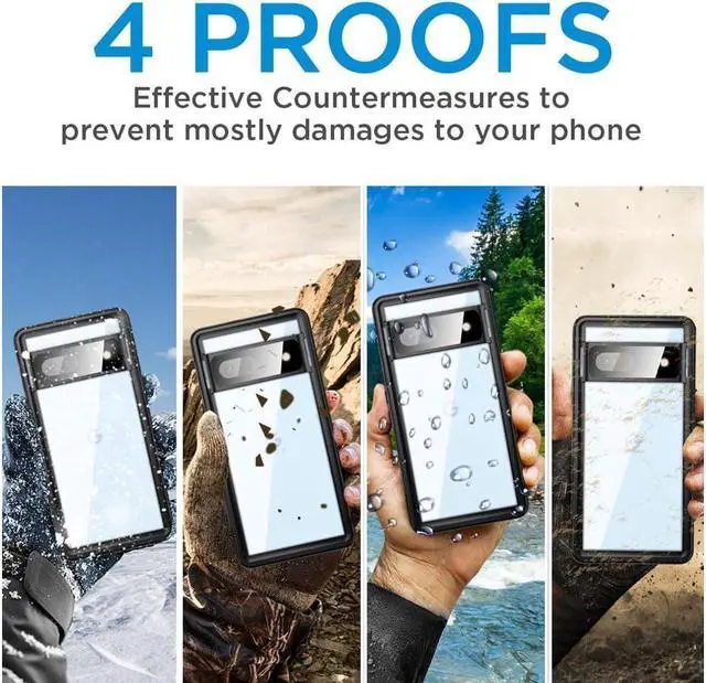 Alt view image 3 of 7 - BONAEVER for Google Pixel 7A Case Waterproof Clear Water Proof Shockproof Dustdproof Snowproof Rugged Transparent Built-in Screen Protector Underwater Phone Case for Google Pixel 7A
