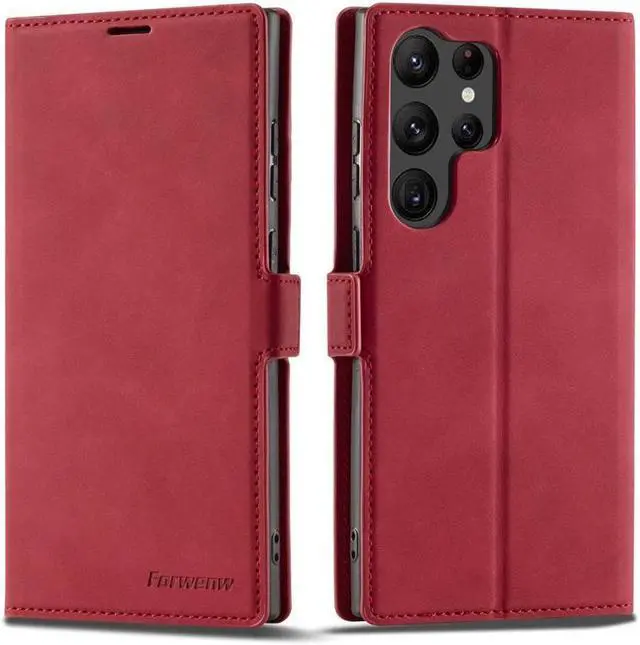 Main image of BONAEVER For Samsung Galaxy S23 Ultra 5G Case PU Leather Cover with Card Holder Stand Magnetic Shockproof Flip Wallet Case for Galaxy S23 Ultra 5G 6.8 inch 2023