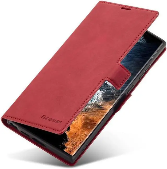 Alt view image 7 of 7 - BONAEVER For Samsung Galaxy S23 Ultra 5G Case PU Leather Cover with Card Holder Stand Magnetic Shockproof Flip Wallet Case for Galaxy S23 Ultra 5G 6.8 inch 2023