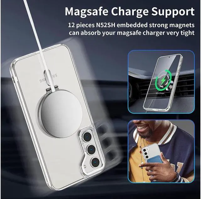 Alt view image 5 of 7 - BONAEVER For Samsung Galaxy S23 Plus Case with Magnetic Invisible Stand [Compatible with Mag Safe] Shockproof Slim Translucent Matte Cases for Samsung Galaxy S23 Plus 6.6 inch