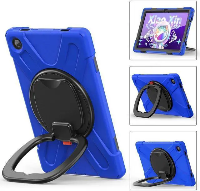 Alt view image 3 of 7 - BONAEVER For Lenovo Tab M10 Plus Case 10.6 inch 2020 3rd Gen Mdoel TB-125F TB-128F Shockproof Rugged Protective Cover with Stand / H & Shoulder Strap / Pencil Holder