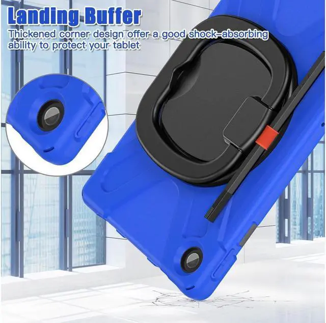 Alt view image 5 of 7 - BONAEVER For Lenovo Tab M10 Plus Case 10.6 inch 2020 3rd Gen Mdoel TB-125F TB-128F Shockproof Rugged Protective Cover with Stand / H & Shoulder Strap / Pencil Holder