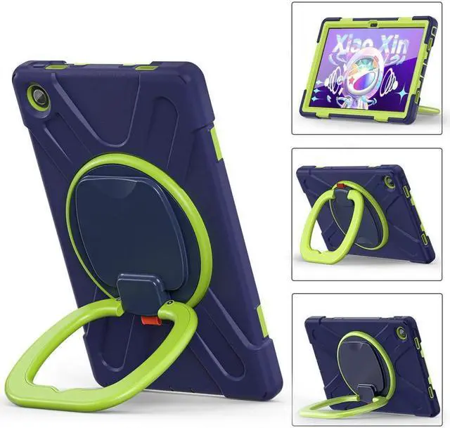 Alt view image 3 of 7 - BONAEVER For Lenovo Tab M10 Plus Case 10.6 inch 2020 3rd Gen Mdoel TB-125F TB-128F Shockproof Rugged Protective Cover with Stand / H & Shoulder Strap / Pencil Holder