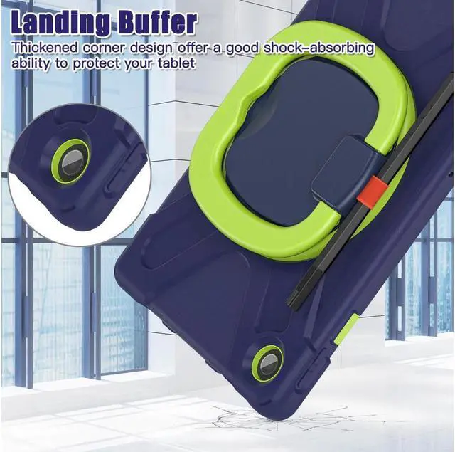 Alt view image 5 of 7 - BONAEVER For Lenovo Tab M10 Plus Case 10.6 inch 2020 3rd Gen Mdoel TB-125F TB-128F Shockproof Rugged Protective Cover with Stand / H & Shoulder Strap / Pencil Holder
