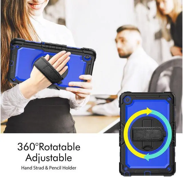 Alt view image 2 of 7 - BONAEVER Case for Lenovo Tab M10 Plus 3rd Gen 10.6 inch 2022 Model TB-125F TB-128FShockproof Cover with 360 Rotating Stand /Hand Strap[Screen Protector] Shoulder Strap S Pen Holder