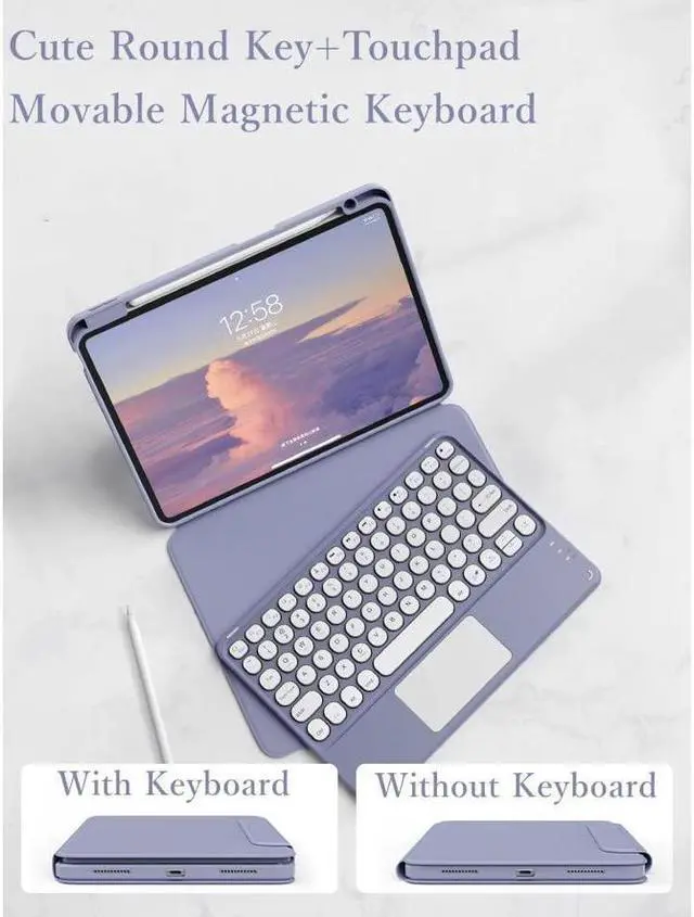 Alt view image 5 of 7 - BONAEVER Keyboard Case for iPad Air 11 Inch M3 M2 2025 2024, iPad Air 5 2022 / Air 4 10.9 inch 2020 / iPad Pro 11 2021 2020 2018 with Touchpad Keyboard & Pencil Holder Clear Back Cover