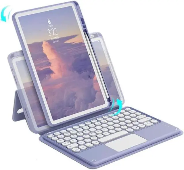 Alt view image 7 of 7 - BONAEVER Keyboard Case for iPad Air 11 Inch M3 M2 2025 2024, iPad Air 5 2022 / Air 4 10.9 inch 2020 / iPad Pro 11 2021 2020 2018 with Touchpad Keyboard & Pencil Holder Clear Back Cover