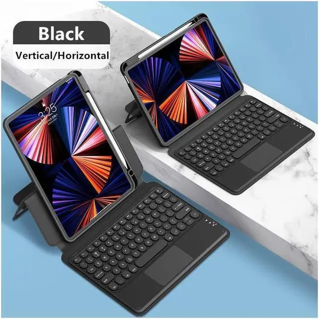 Alt view image 5 of 6 - BONAEVER Keyboard Case for iPad Air 11 Inch M3 M2 2025 2024, iPad Air 5 2022 / Air 4 10.9 inch 2020 / iPad Pro 11 2021 2020 2018 with Touchpad Keyboard & Pencil Holder Clear Back Cover