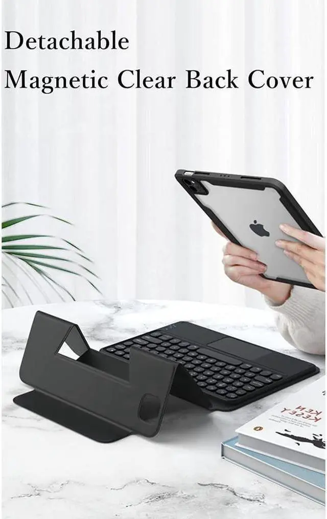 Alt view image 6 of 6 - BONAEVER Keyboard Case for iPad Air 11 Inch M3 M2 2025 2024, iPad Air 5 2022 / Air 4 10.9 inch 2020 / iPad Pro 11 2021 2020 2018 with Touchpad Keyboard & Pencil Holder Clear Back Cover