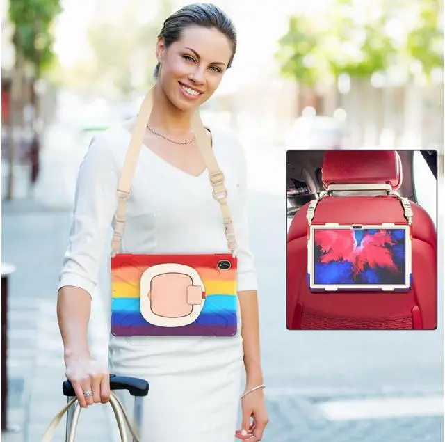 Alt view image 4 of 7 - BONAEVER Case for Lenovo Tab P11 Plus / P11 11 inch 2022 2021 2020 Model TB-J606F / TB-J606X / TB-J616F / TB-J607F with Stand and Strap Shoulder Strap Shockproof Protective Cover