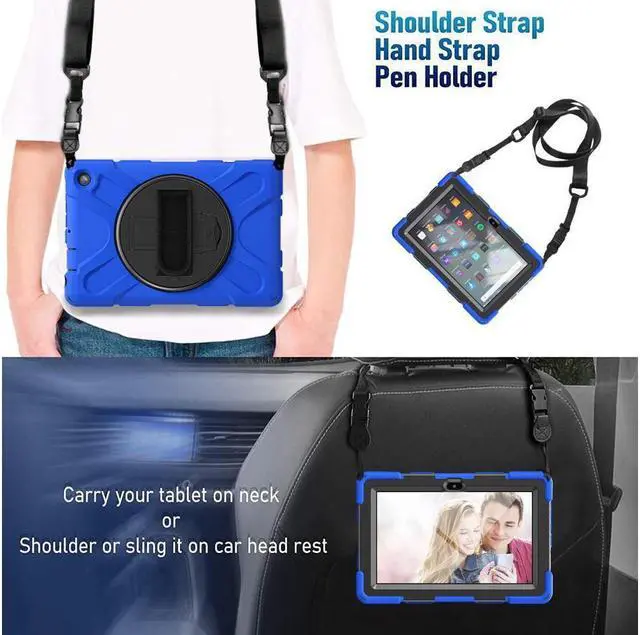 Alt view image 7 of 7 - BONAEVER For Amazon All-New Kindle Fire 7 (12th Generation 2022 Release) Case Shockproof Protective Case for All-New Kindle Fire 7 inch with Stand andandle Hand Strap & Shoulder Strap