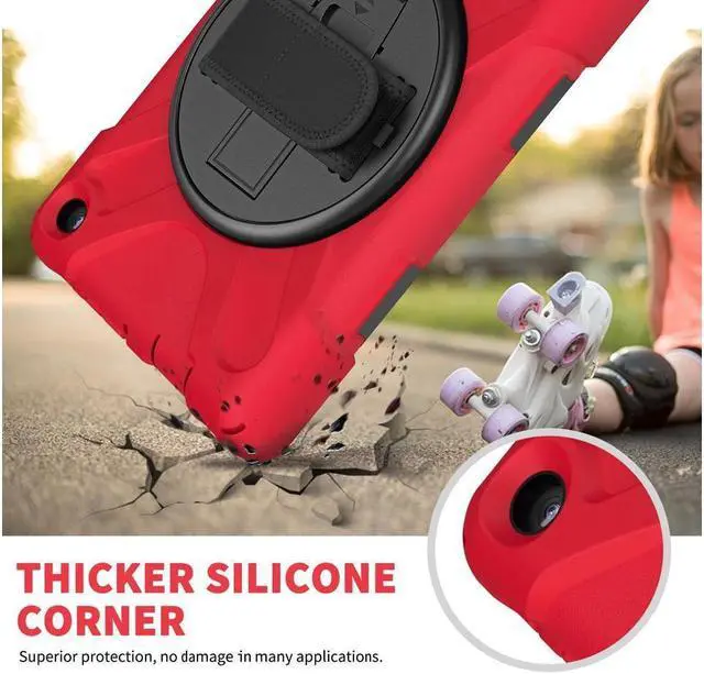 Alt view image 5 of 7 - BONAEVER For Amazon All-New Kindle Fire 7 (12th Generation 2022 Release) Case Shockproof Protective Case for All-New Kindle Fire 7 inch with Stand andandle Hand Strap & Shoulder Strap