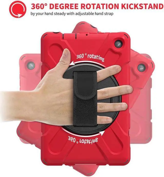 Alt view image 3 of 7 - BONAEVER For Amazon All-New Kindle Fire 7 (12th Generation 2022 Release) Case Shockproof Protective Case for All-New Kindle Fire 7 inch with Stand andandle Hand Strap & Shoulder Strap