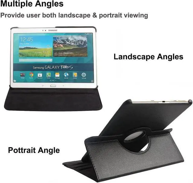 Alt view image 6 of 7 - BONAEVER Case for Samsung Galaxy Tab S 10.5 inch 2014 Model SM-T800 SM-T805 - 360 Degree Rotating Stand Case Smart Protective Cover with Universal Stylus Pen