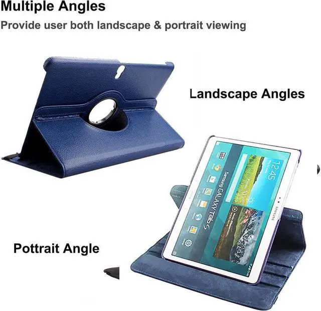 Alt view image 5 of 6 - BONAEVER Case for Samsung Galaxy Tab S 10.5 inch 2014 Model SM-T800 SM-T805 - 360 Degree Rotating Stand Case Smart Protective Cover with Universal Stylus Pen
