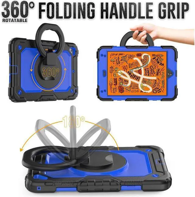 Alt view image 2 of 7 - BONAEVER For iPad Mini 5 / iPad Mini 4 Case with Screen Protector Shockproof Cover for iPad Mini 5th / 4th Generation 7.9 Inch with S Pen Holder Stand and Strap Shoulder Strap