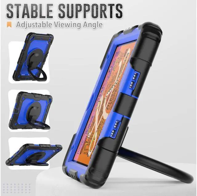 Alt view image 3 of 7 - BONAEVER For iPad Mini 5 / iPad Mini 4 Case with Screen Protector Shockproof Cover for iPad Mini 5th / 4th Generation 7.9 Inch with S Pen Holder Stand and Strap Shoulder Strap