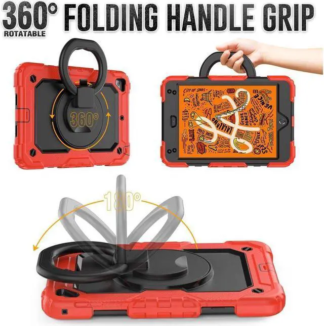 Alt view image 3 of 7 - BONAEVER For iPad Mini 5 / iPad Mini 4 Case with Screen Protector Shockproof Cover for iPad Mini 5th / 4th Generation 7.9 Inch with S Pen Holder Stand and Strap Shoulder Strap