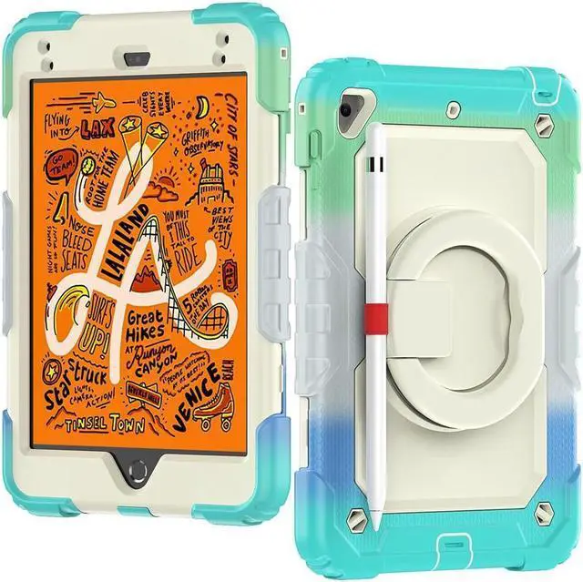 Alt view image 3 of 7 - BONAEVER For iPad Mini 5 / iPad Mini 4 Case with Screen Protector Shockproof Cover for iPad Mini 5th / 4th Generation 7.9 Inch with S Pen Holder Stand and Strap Shoulder Strap