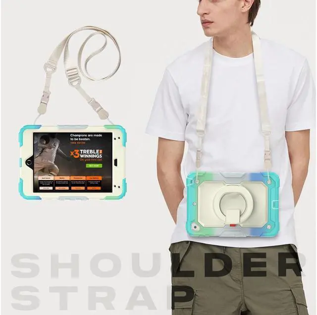 Alt view image 7 of 7 - BONAEVER For iPad Mini 5 / iPad Mini 4 Case with Screen Protector Shockproof Cover for iPad Mini 5th / 4th Generation 7.9 Inch with S Pen Holder Stand and Strap Shoulder Strap