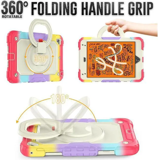 Alt view image 2 of 7 - BONAEVER For iPad Mini 5 / iPad Mini 4 Case with Screen Protector Shockproof Cover for iPad Mini 5th / 4th Generation 7.9 Inch with S Pen Holder Stand and Strap Shoulder Strap