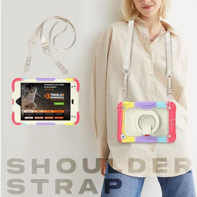 Alt view image 7 of 7 - BONAEVER For iPad Mini 5 / iPad Mini 4 Case with Screen Protector Shockproof Cover for iPad Mini 5th / 4th Generation 7.9 Inch with S Pen Holder Stand and Strap Shoulder Strap