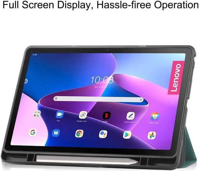 Alt view image 2 of 7 - BONAEVER For Lenovo Tab M10 Plus Case 10.6 Inch 2022 3rd Gen with Pen Holder Slim Stand Hard Back Shell Protective Smart Cover Case for Lenovo Tab M10 Plus 10.6" 2022 Release with Universal Stylus Pen