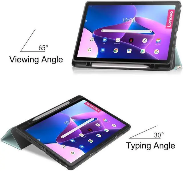Alt view image 2 of 7 - BONAEVER For Lenovo Tab M10 Plus Case 10.6 Inch 2022 3rd Gen with Pen Holder Slim Stand Hard Back Shell Protective Smart Cover Case for Lenovo Tab M10 Plus 10.6" 2022 Release with Universal Stylus Pen