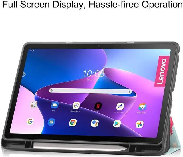 Alt view image 4 of 7 - BONAEVER For Lenovo Tab M10 Plus Case 10.6 Inch 2022 3rd Gen with Pen Holder Slim Stand Hard Back Shell Protective Smart Cover Case for Lenovo Tab M10 Plus 10.6" 2022 Release with Universal Stylus Pen