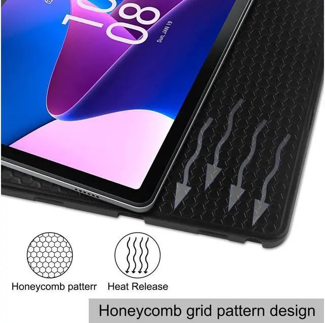 Alt view image 5 of 7 - BONAEVER For Lenovo Tab M10 Plus Case 10.6 Inch 2022 3rd Gen with Pen Holder Slim Stand Hard Back Shell Protective Smart Cover Case for Lenovo Tab M10 Plus 10.6" 2022 Release with Universal Stylus Pen