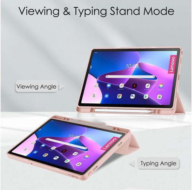 Alt view image 2 of 7 - Case For Lenovo Tab M10 Plus 10.6 Inch 2022 3rd Gen with Pencil Holder, Shockproof Cover Clear Transparent Back Shell, Auto Wake/Sleep for Lenovo Tab M10 Plus 10.6" 2022 with Universal Stylus Pen