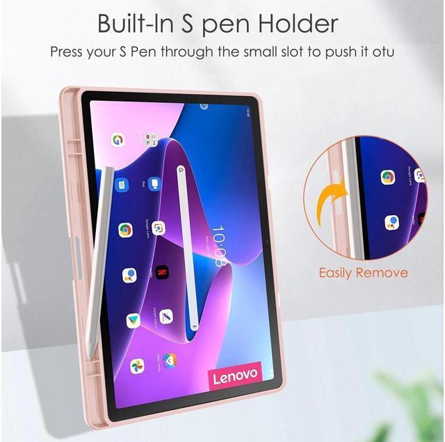 Alt view image 7 of 7 - Case For Lenovo Tab M10 Plus 10.6 Inch 2022 3rd Gen with Pencil Holder, Shockproof Cover Clear Transparent Back Shell, Auto Wake/Sleep for Lenovo Tab M10 Plus 10.6" 2022 with Universal Stylus Pen
