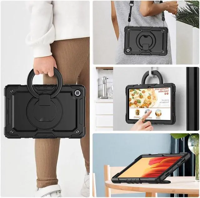 Alt view image 7 of 7 - BONAEVER For Samsung Galaxy Tab A7 Case 2020 SM-T500/T505/T507 with Screen Protector Shockproof Cover for 10.4 Inch Tab A7 with S Pen Holder Stand and Strap Shoulder Strap