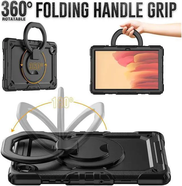 Alt view image 5 of 7 - BONAEVER For Samsung Galaxy Tab A7 Case 2020 SM-T500/T505/T507 with Screen Protector Shockproof Cover for 10.4 Inch Tab A7 with S Pen Holder Stand and Strap Shoulder Strap