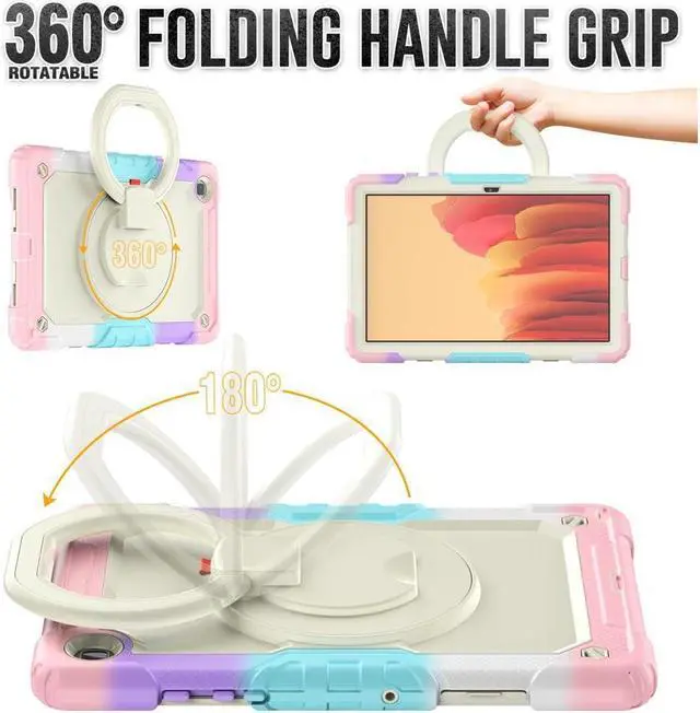 Alt view image 4 of 7 - BONAEVER For Samsung Galaxy Tab A7 Case 2020 SM-T500/T505/T507 with Screen Protector Shockproof Cover for 10.4 Inch Tab A7 with S Pen Holder Stand and Strap Shoulder Strap
