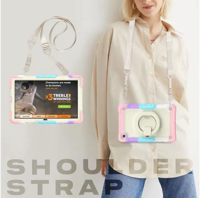 Alt view image 7 of 7 - BONAEVER For Samsung Galaxy Tab A7 Case 2020 SM-T500/T505/T507 with Screen Protector Shockproof Cover for 10.4 Inch Tab A7 with S Pen Holder Stand and Strap Shoulder Strap